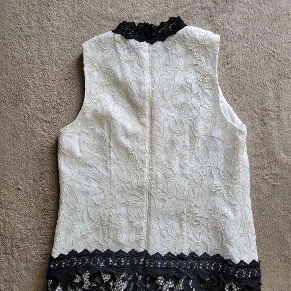 Maggy London drop waist sleeveless lace shift mini dress size 2 - Picture 9 of 14